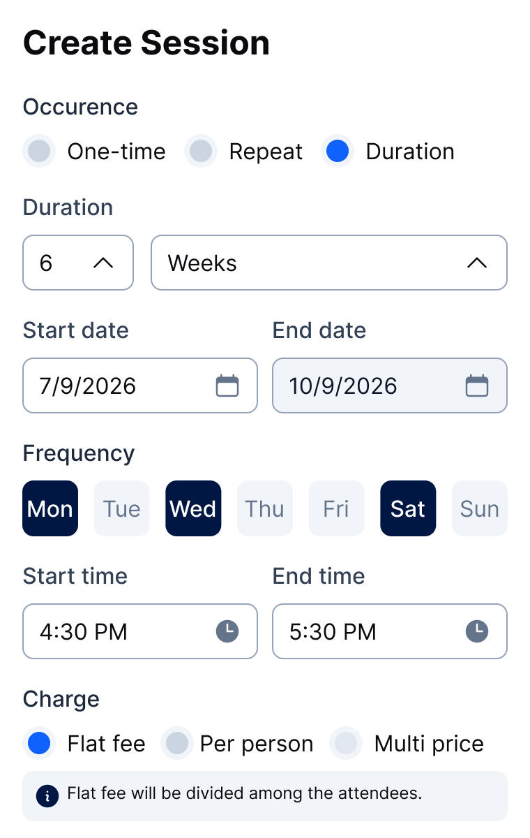 Duration-based scheduling feature illustration