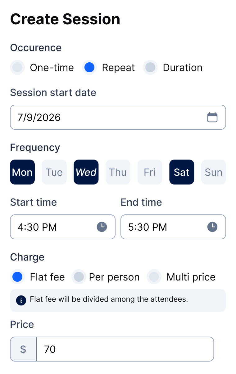 Repeat scheduling feature illustration