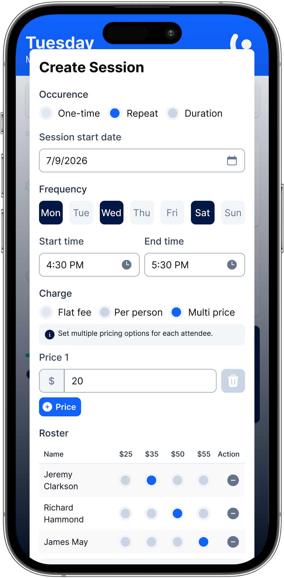 Class schedule types feature illustration
